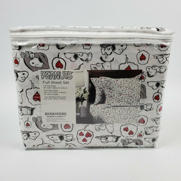 Berkshire Peanuts Full Sheet Set Snoopy Hearts - Picture 5 of 5